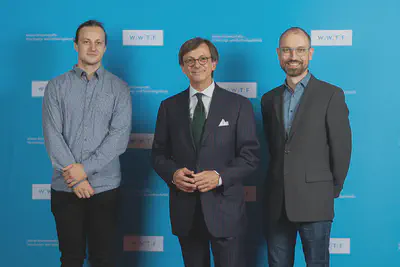 Alexander Dobler, Michael Stampfer, Martin Nöllenburg at the 20th anniversary of WWTF
